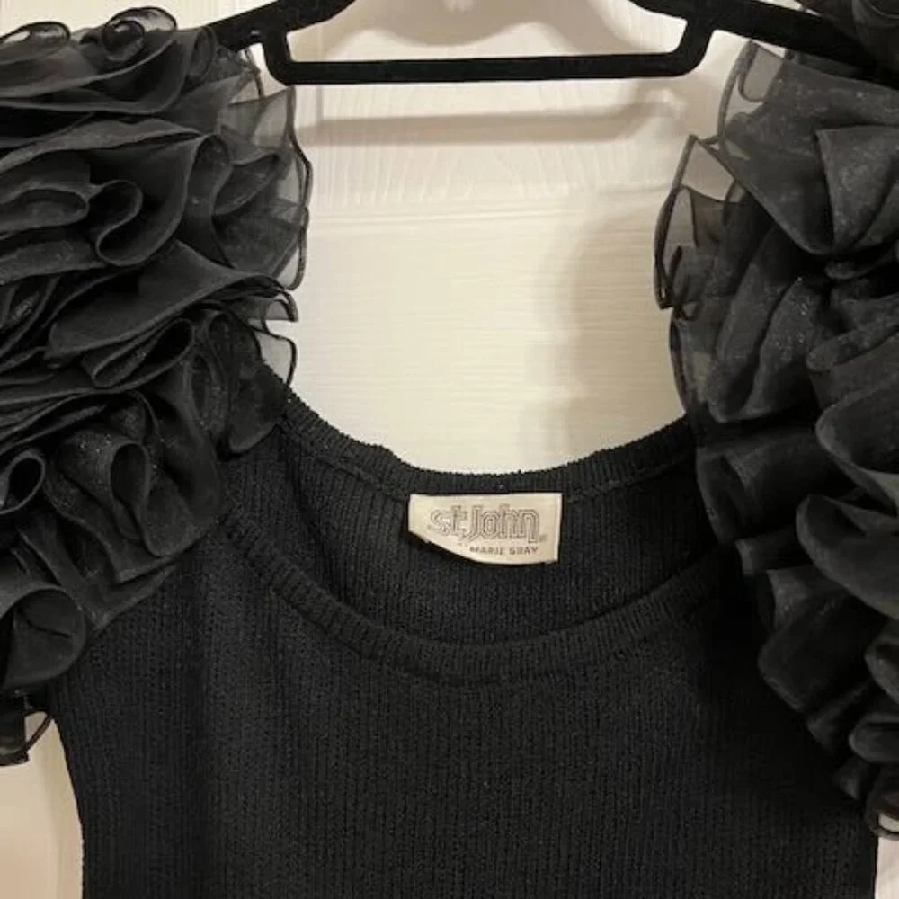 Vintage black knit St. John Party dress - Picture 3 of 4